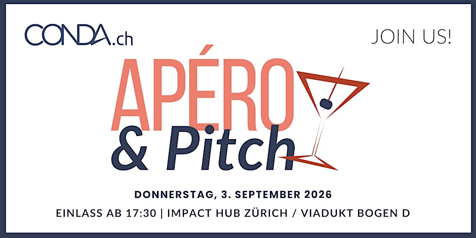 CONDA.ch Apéro & Pitch - Zürich - September 2026