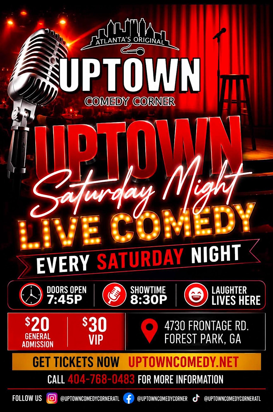 Uptown Comedy Presents: Uptown Saturday Night Comedy