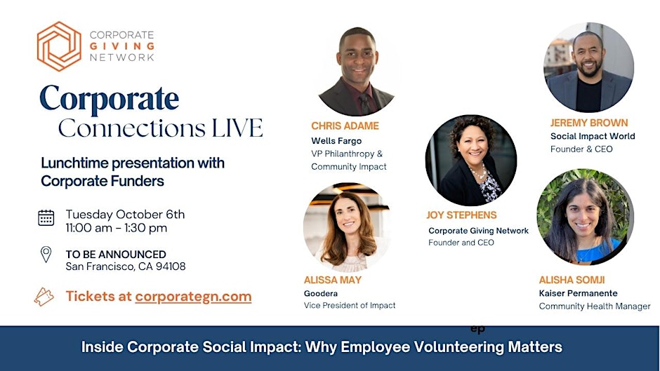 Corporate Connections LIVE *San Francisco* - lunch with corporate funders